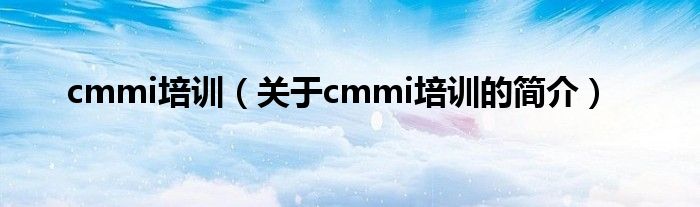 cmmi培訓(xùn)（關(guān)于cmmi培訓(xùn)的簡介）