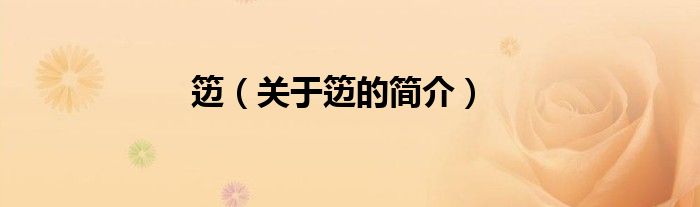 籩（關(guān)于籩的簡(jiǎn)介）