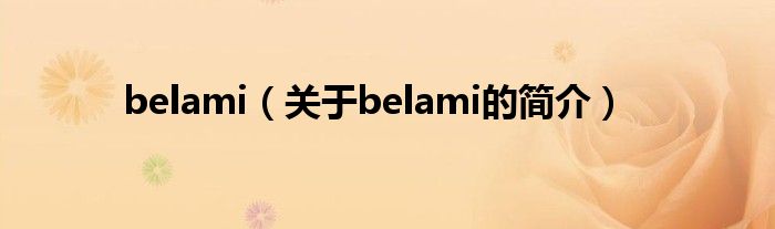 belami（關于belami的簡介）