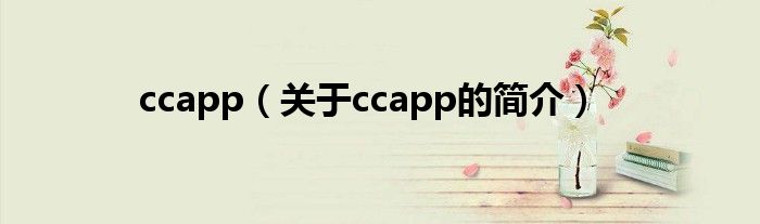 ccapp（關(guān)于ccapp的簡(jiǎn)介）