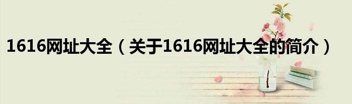 1616網(wǎng)址大全（關(guān)于1616網(wǎng)址大全的簡(jiǎn)介）