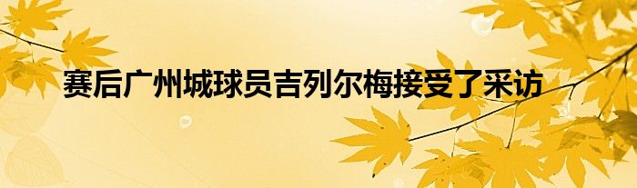 賽后廣州城球員吉列爾梅接受了采訪(fǎng)