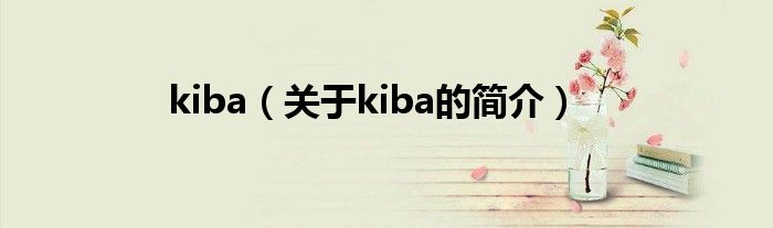 kiba（關(guān)于kiba的簡(jiǎn)介）