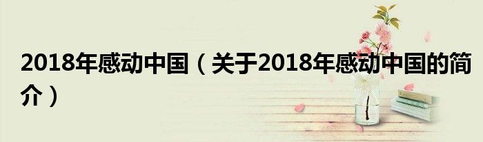 2018年感動(dòng)中國(guó)（關(guān)于2018年感動(dòng)中國(guó)的簡(jiǎn)介）