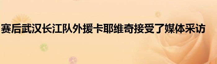 賽后武漢長江隊外援卡耶維奇接受了媒體采訪