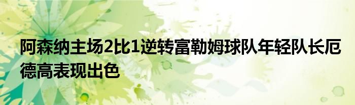 阿森納主場2比1逆轉富勒姆球隊年輕隊長厄德高表現(xiàn)出色