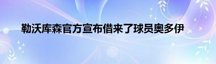 勒沃庫(kù)森官方宣布借來了球員奧多伊