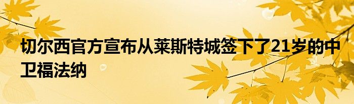 切爾西官方宣布從萊斯特城簽下了21歲的中衛(wèi)福法納