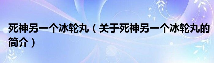 死神另一個(gè)冰輪丸（關(guān)于死神另一個(gè)冰輪丸的簡介）