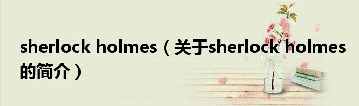 sherlock holmes（關(guān)于sherlock holmes的簡(jiǎn)介）