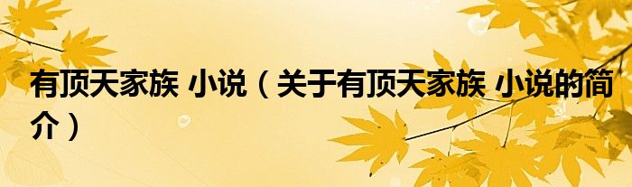 有頂天家族 小說（關(guān)于有頂天家族 小說的簡(jiǎn)介）