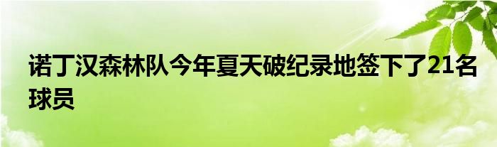 諾丁漢森林隊今年夏天破紀(jì)錄地簽下了21名球員