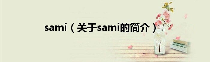 sami（關(guān)于sami的簡介）