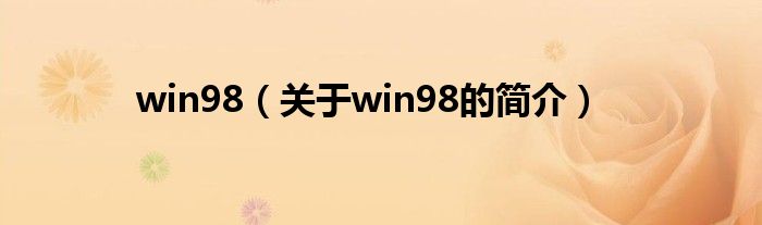 win98（關(guān)于win98的簡(jiǎn)介）