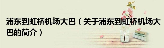 浦東到虹橋機場大巴（關(guān)于浦東到虹橋機場大巴的簡介）