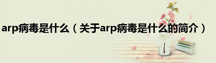 arp病毒是什么（關于arp病毒是什么的簡介）