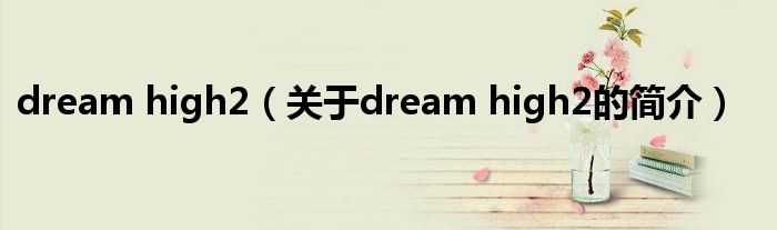 dream high2（關(guān)于dream high2的簡(jiǎn)介）