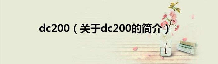 dc200（關(guān)于dc200的簡介）