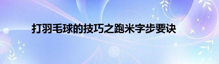 打羽毛球的技巧之跑米字步要訣