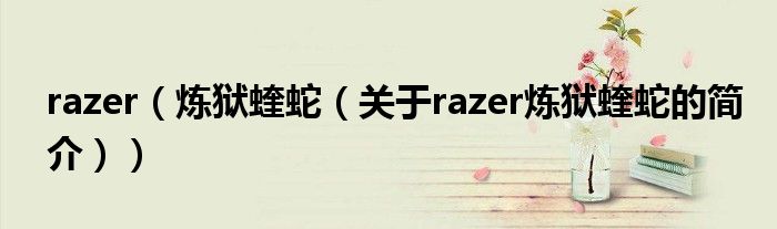 razer（煉獄蝰蛇（關(guān)于razer煉獄蝰蛇的簡(jiǎn)介））