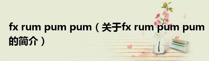 fx rum pum pum（關(guān)于fx rum pum pum的簡介）