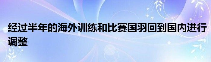 經(jīng)過半年的海外訓練和比賽國羽回到國內進行調整