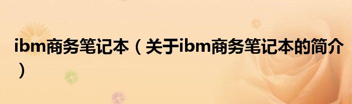 ibm商務(wù)筆記本（關(guān)于ibm商務(wù)筆記本的簡(jiǎn)介）