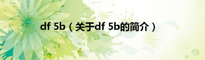 df 5b（關(guān)于df 5b的簡(jiǎn)介）