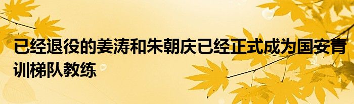 已經退役的姜濤和朱朝慶已經正式成為國安青訓梯隊教練