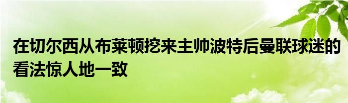 在切爾西從布萊頓挖來主帥波特后曼聯(lián)球迷的看法驚人地一致