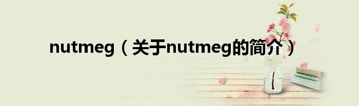 nutmeg（關于nutmeg的簡介）