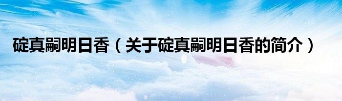 碇真嗣明日香（關(guān)于碇真嗣明日香的簡(jiǎn)介）