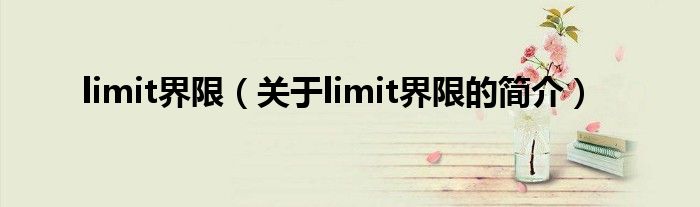 limit界限（關(guān)于limit界限的簡(jiǎn)介）