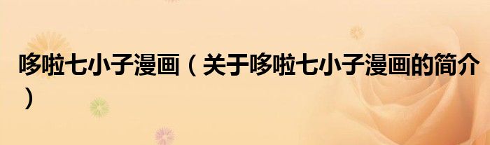 哆啦七小子漫畫（關(guān)于哆啦七小子漫畫的簡(jiǎn)介）