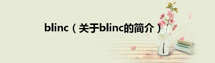 blinc（關于blinc的簡介）