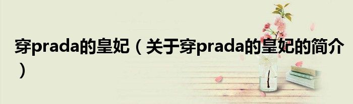 穿prada的皇妃（關(guān)于穿prada的皇妃的簡介）