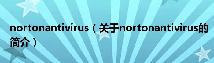 nortonantivirus（關(guān)于nortonantivirus的簡(jiǎn)介）