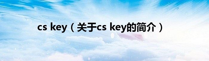 cs key（關于cs key的簡介）