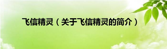 飛信精靈（關于飛信精靈的簡介）