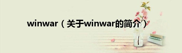 winwar（關(guān)于winwar的簡介）