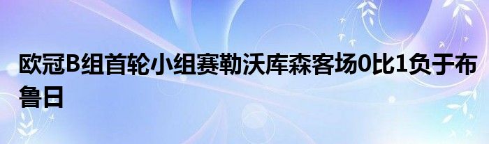 歐冠B組首輪小組賽勒沃庫森客場0比1負于布魯日