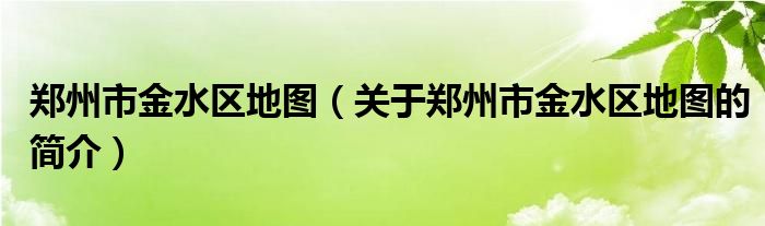 鄭州市金水區(qū)地圖（關(guān)于鄭州市金水區(qū)地圖的簡(jiǎn)介）