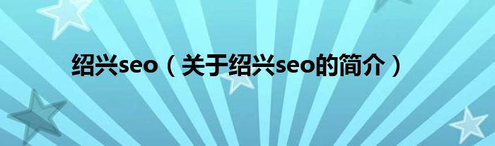 紹興seo（關(guān)于紹興seo的簡介）