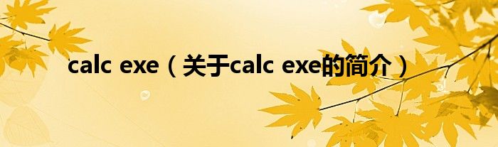 calc exe（關(guān)于calc exe的簡介）