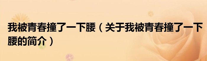 我被青春撞了一下腰（關(guān)于我被青春撞了一下腰的簡(jiǎn)介）