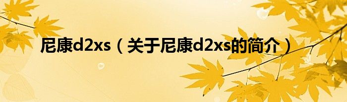 尼康d2xs（關(guān)于尼康d2xs的簡(jiǎn)介）