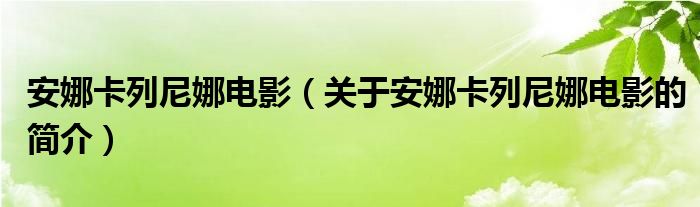 安娜卡列尼娜電影（關(guān)于安娜卡列尼娜電影的簡(jiǎn)介）