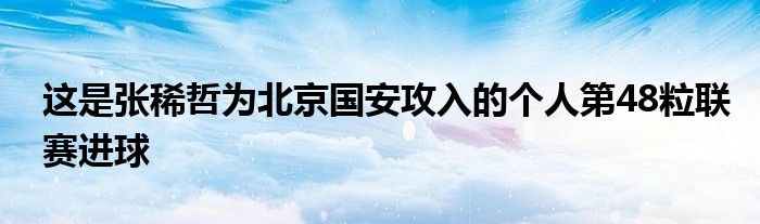 這是張稀哲為北京國安攻入的個人第48粒聯賽進球