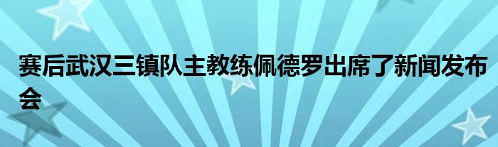 賽后武漢三鎮(zhèn)隊主教練佩德羅出席了新聞發(fā)布會