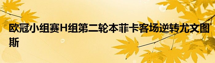 歐冠小組賽H組第二輪本菲卡客場逆轉尤文圖斯